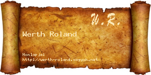 Werth Roland névjegykártya